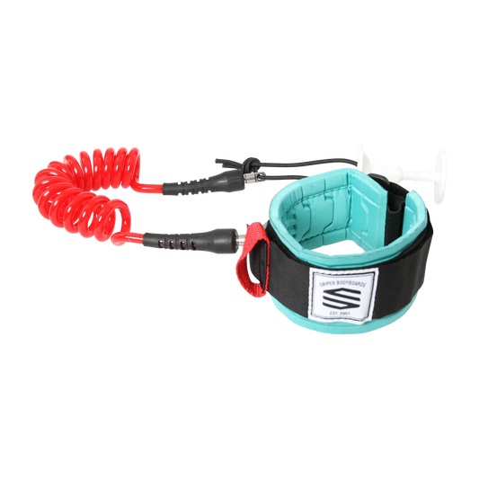 SNIPER BODYBOARDS Leash Pro Series · Iain Campbell Red/Teal 7mm