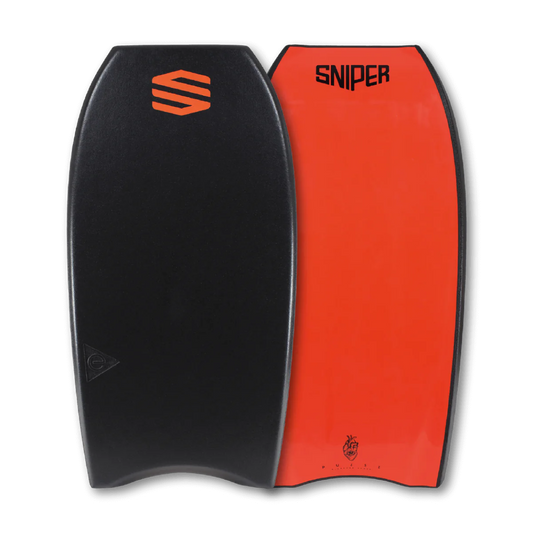 SNIPER BODYBOARDS Elite Series · Pulse PP Black/Fluro Red